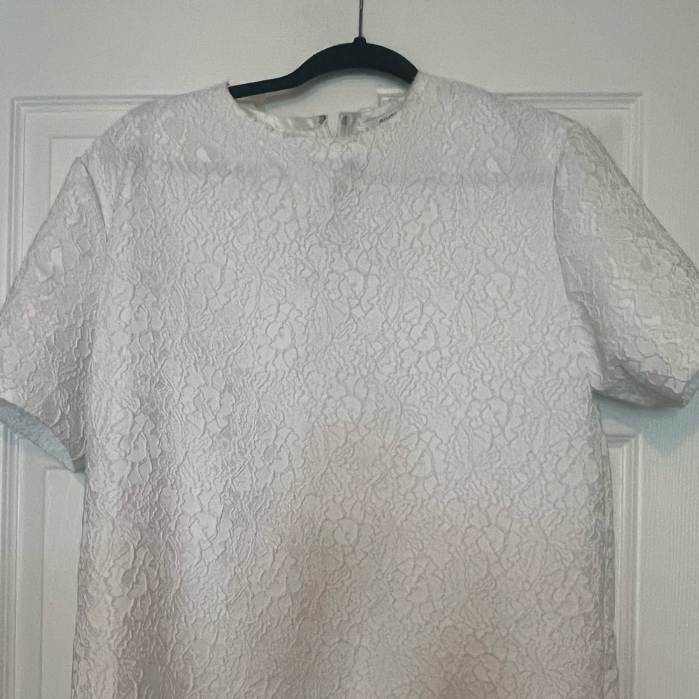 Givenchy White Lace Top / dress crewneck raw edge sz 40 US 8 M